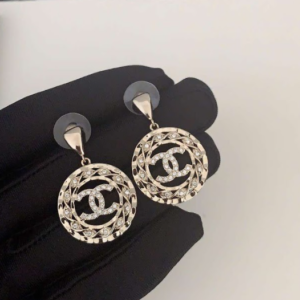 Cha.nmel Pearl Drop Pierced Earrings